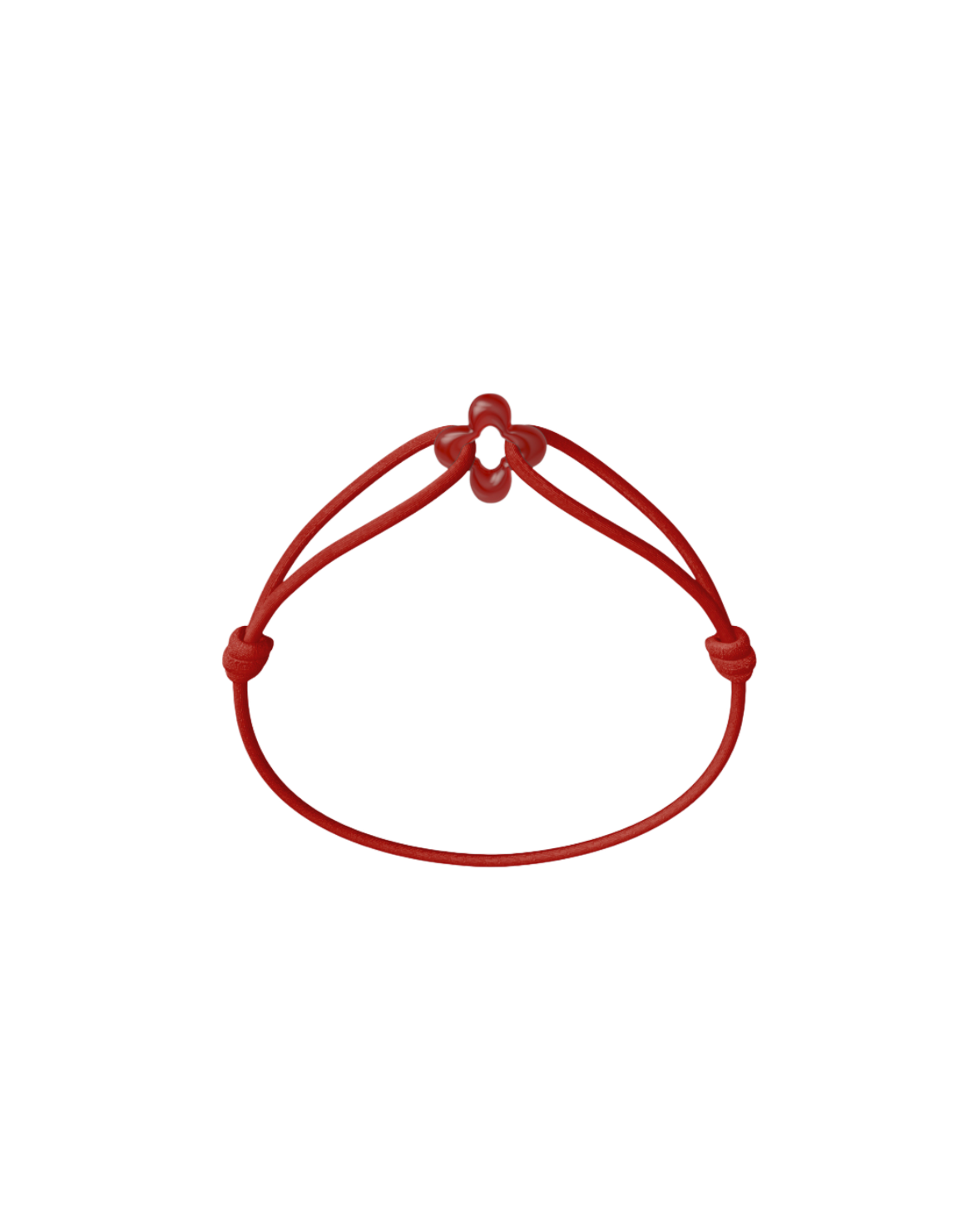 Mini Red Clover Cord Bracelet with Carnelian