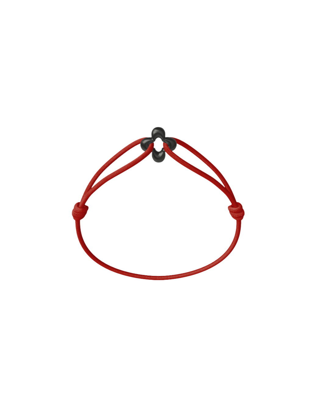Mini Black Clover Onyx Cord Bracelet