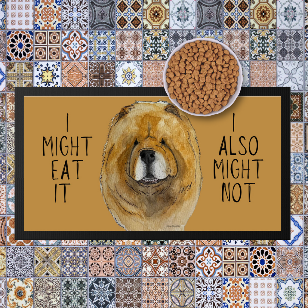 Red Chow Chow Pet Bowl Mat