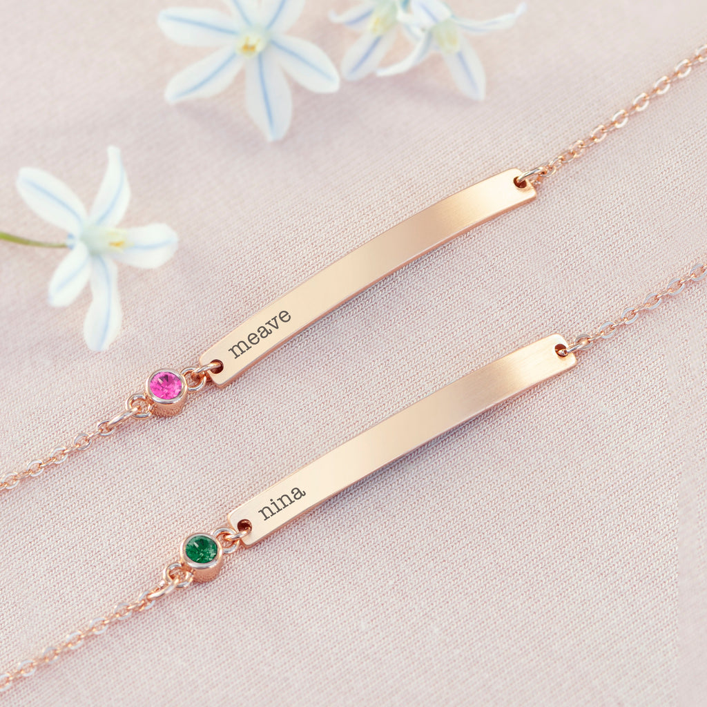 Personalised Rose Gold Birthstone Crystal Bracelet