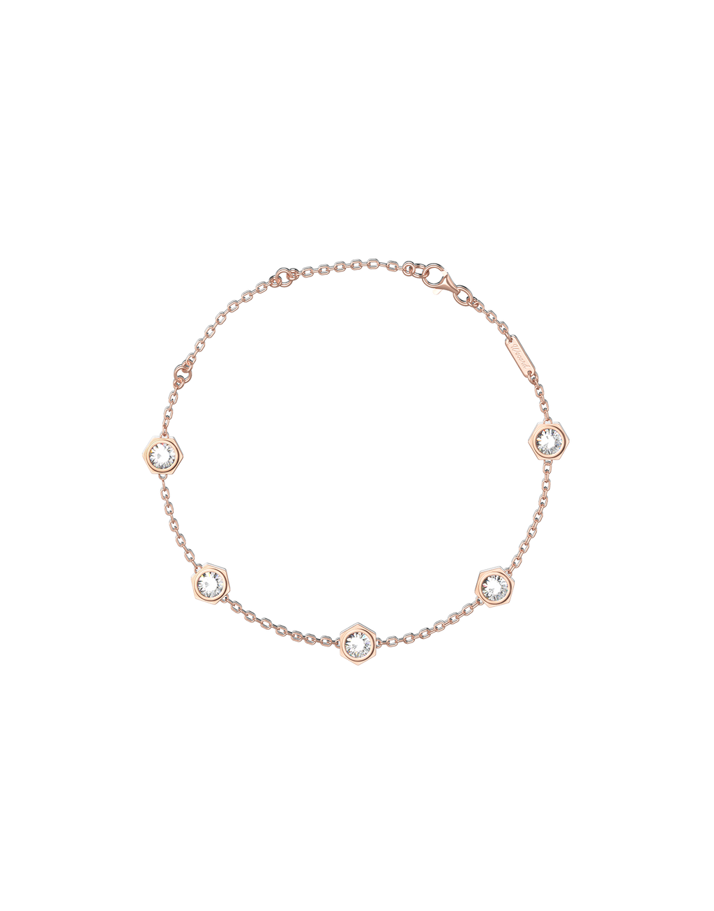 Unity Bracelet with 5 Motifs in Sterling Silver and Gold