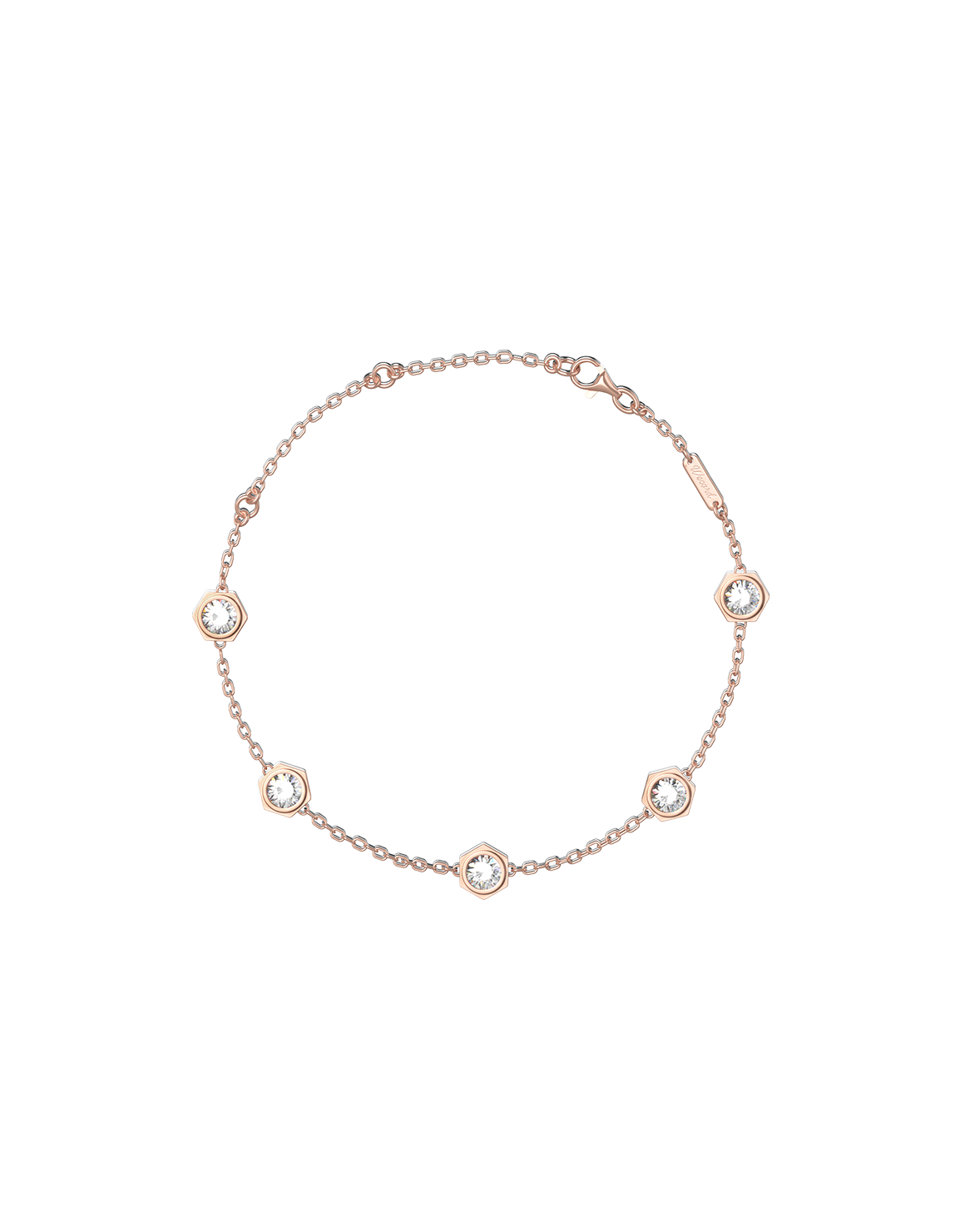 Unity Bracelet with 5 Motifs in Sterling Silver and Gold