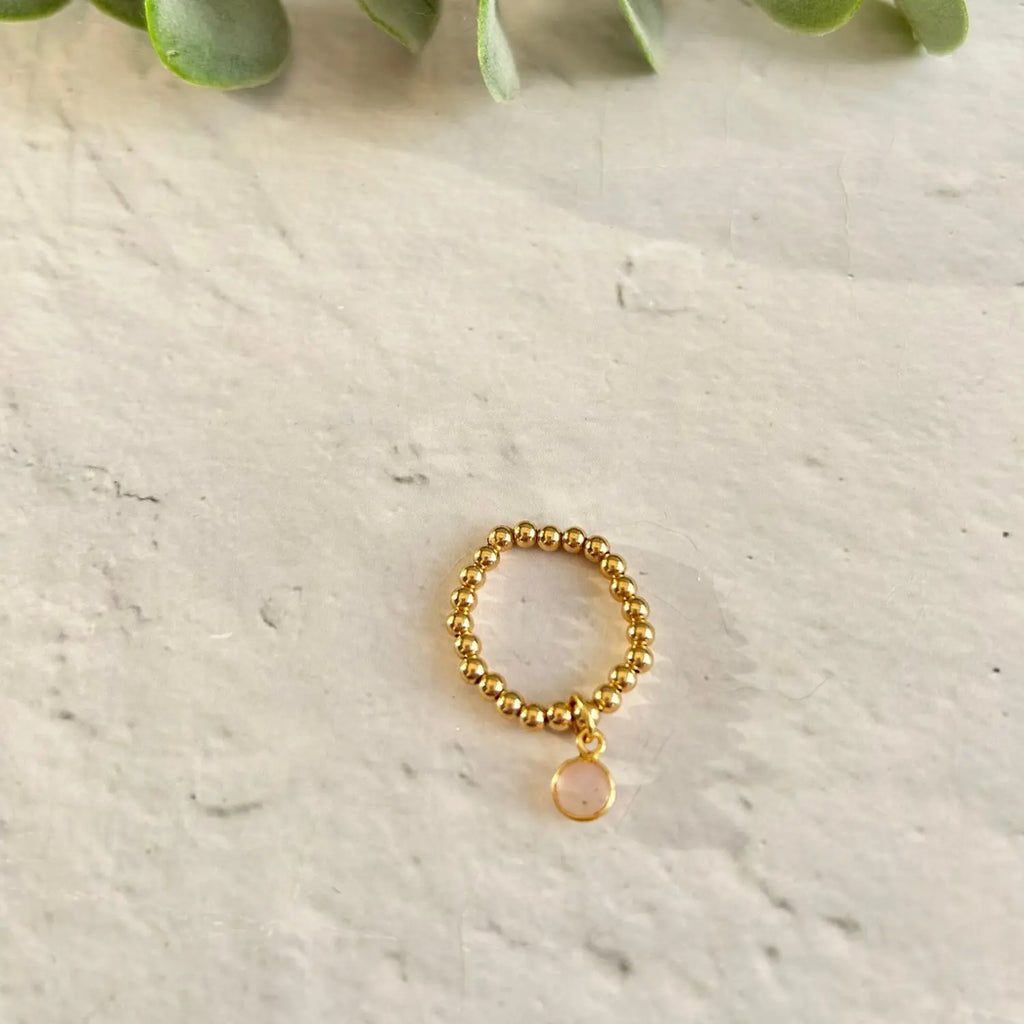 Rose Quartz October Birthstone Ring