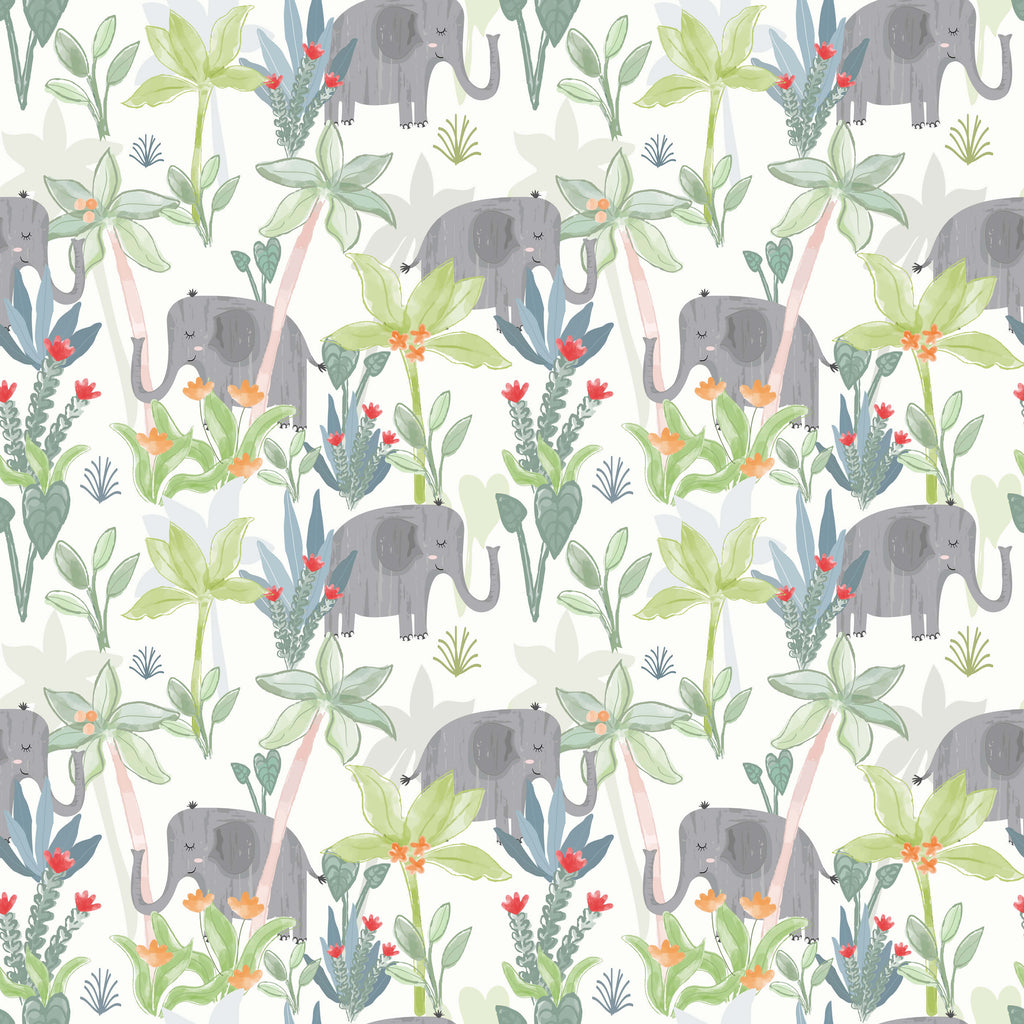 Rufus Elephant Wallpaper for Nurseries and Children's Rooms