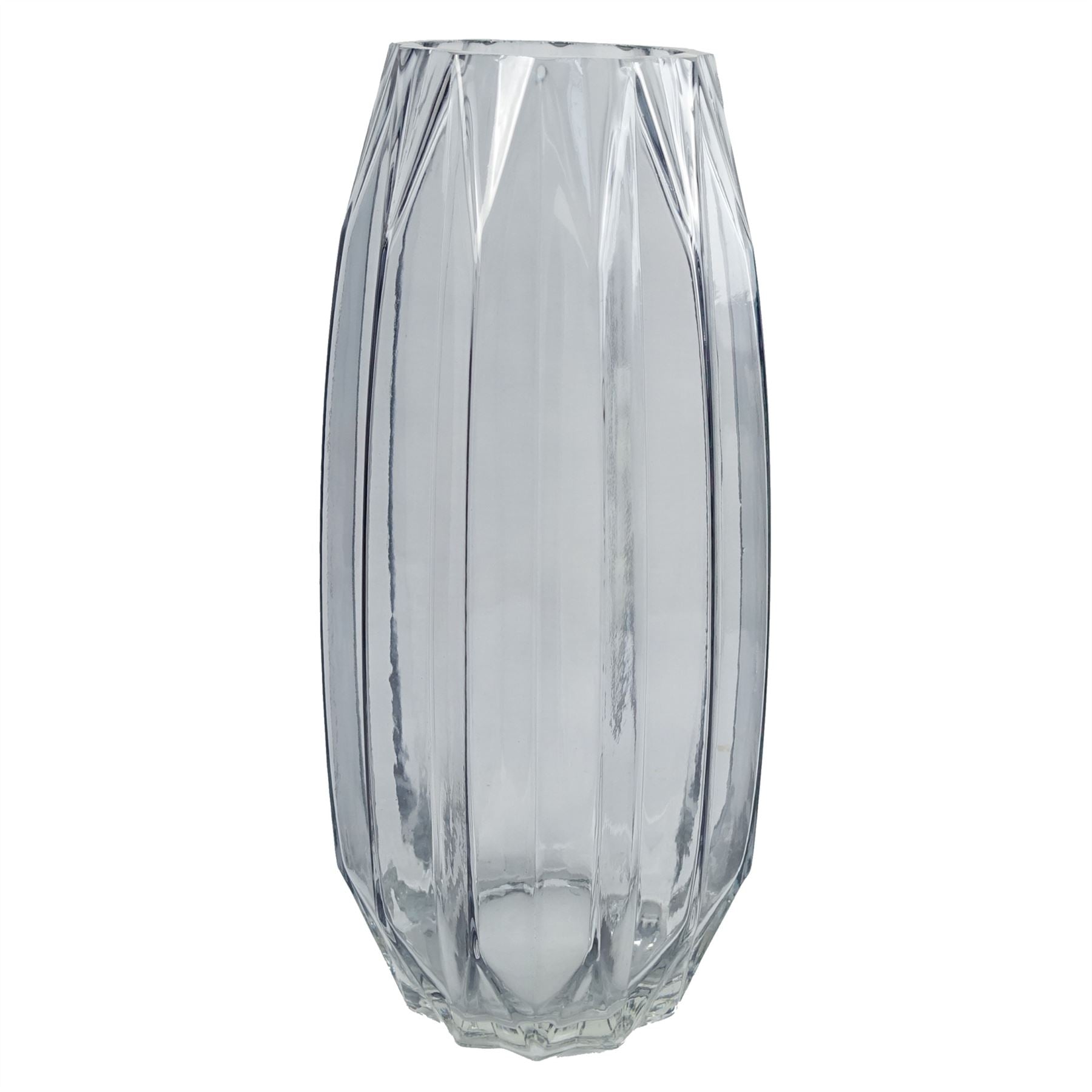 85cm Geometric Glass Vase with Pink Peony and Berry Artificial Flowers