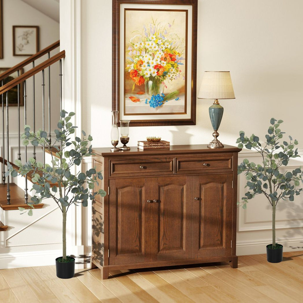 Artificial Eucalyptus Trees 2 Pack Faux Silk Plants 120cm