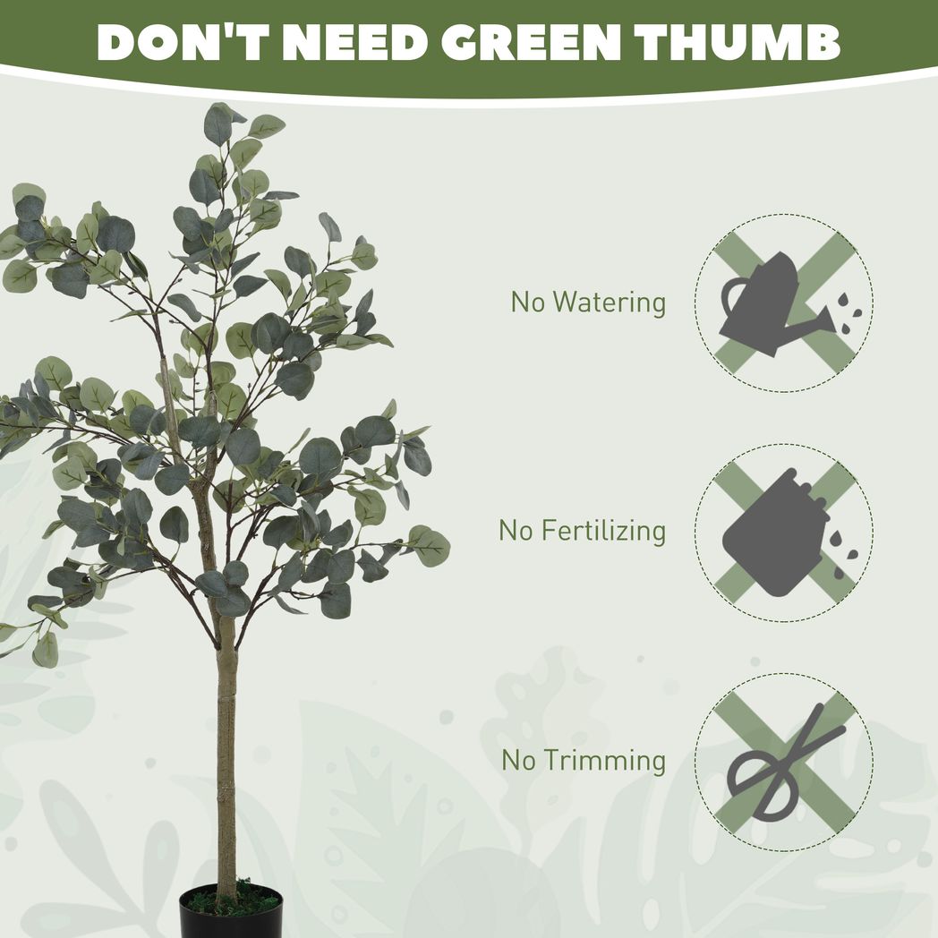Artificial Eucalyptus Trees 2 Pack Faux Silk Plants 120cm