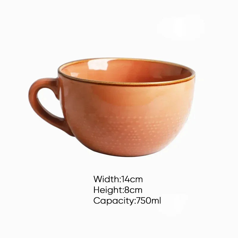 Magu Stoneware Cup with Gold Rim