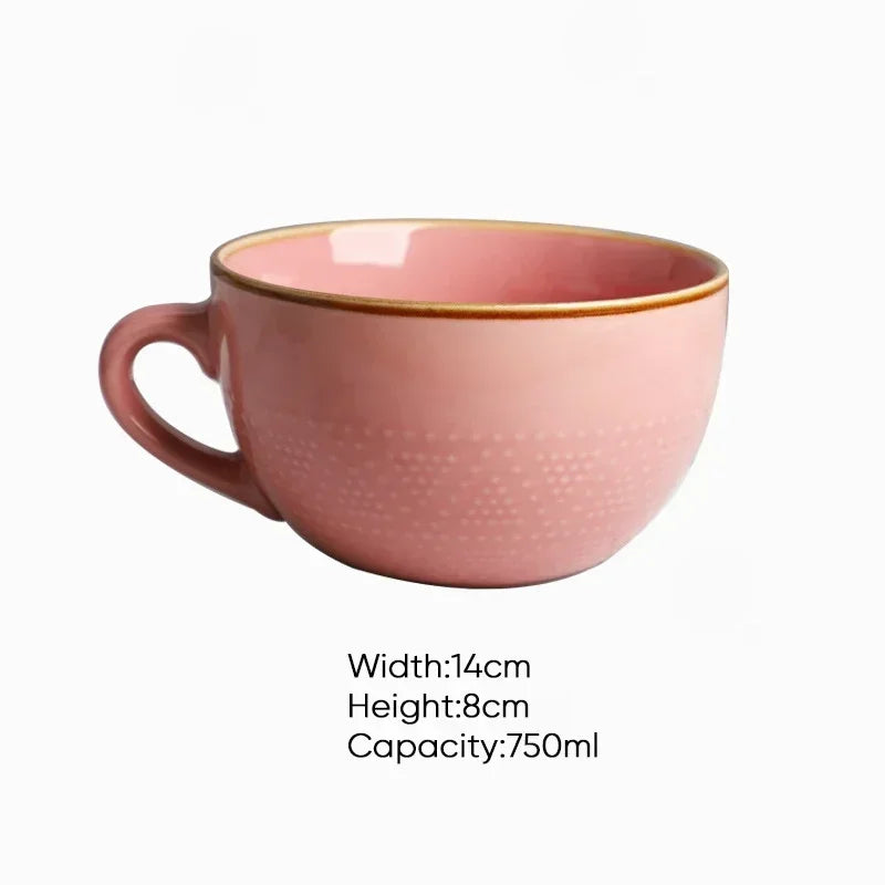 Magu Stoneware Cup with Gold Rim