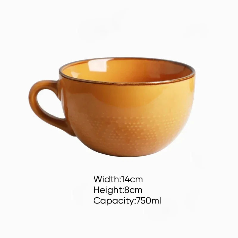 Magu Stoneware Cup with Gold Rim