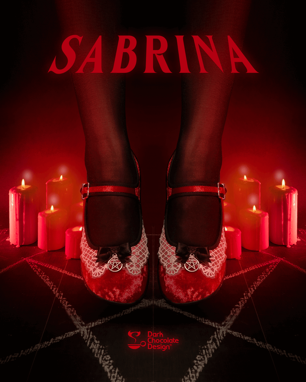 Sabrina Women's Mary Jane Flat Shoes in Red Velvet