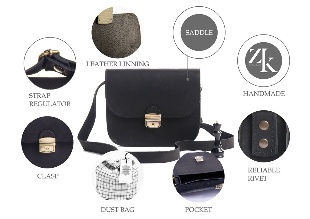 Classic Cut Leather Saddle Bag – Vintage Style & Modern Utility by Zelma Kraft at brixbailey.com