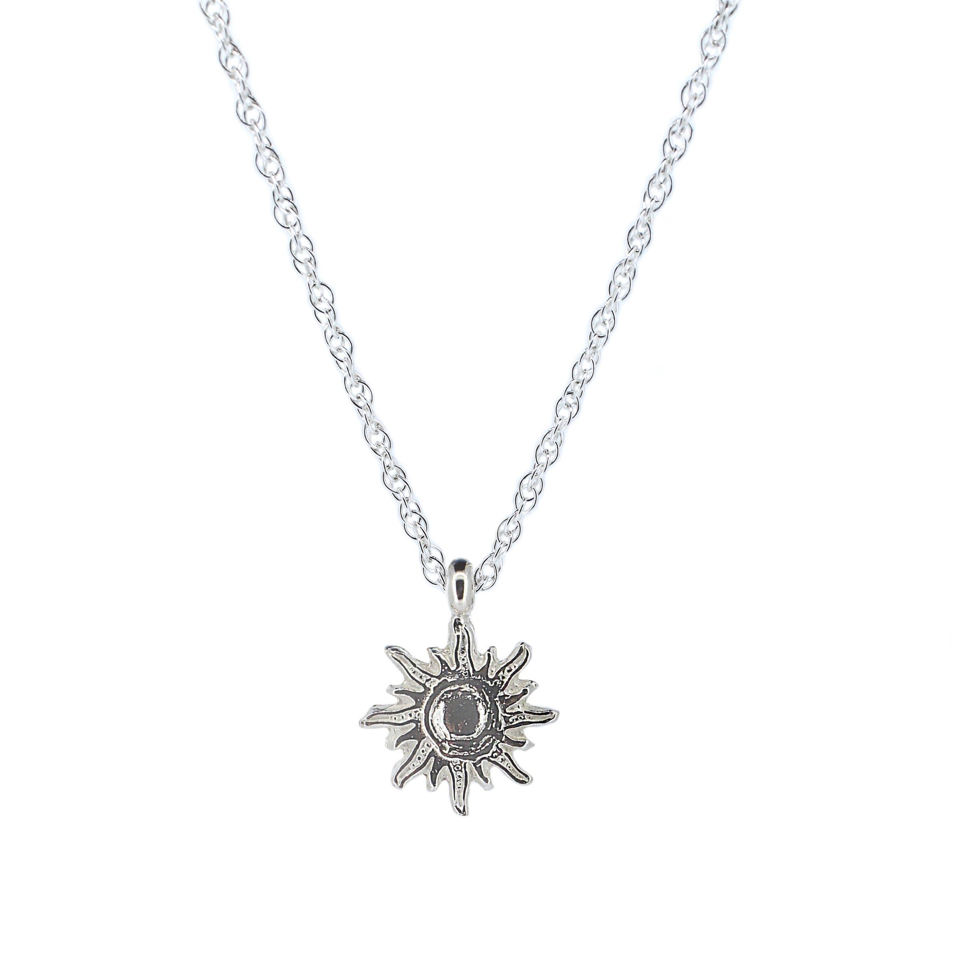 Sun of Hope Sterling Silver Rope Chain Necklace