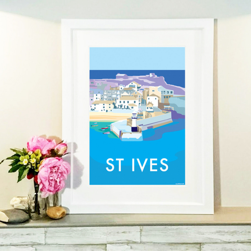 St Ives Vintage Travel Poster Print