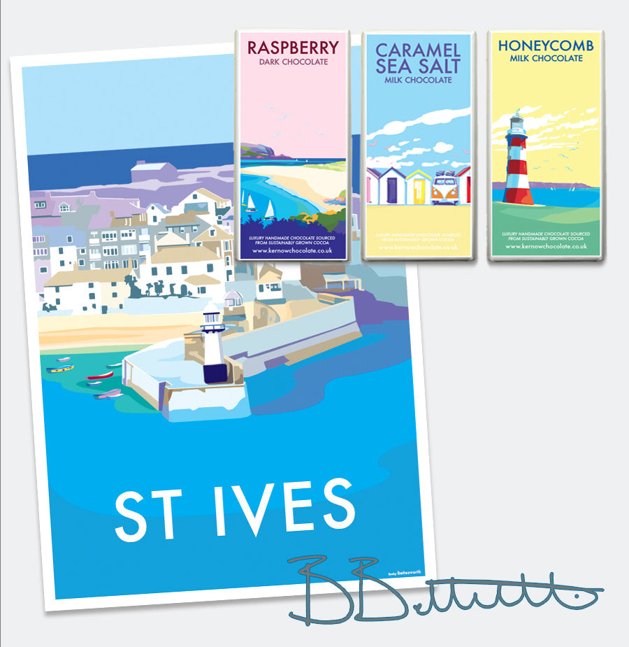 St Ives Vintage Travel Poster Print