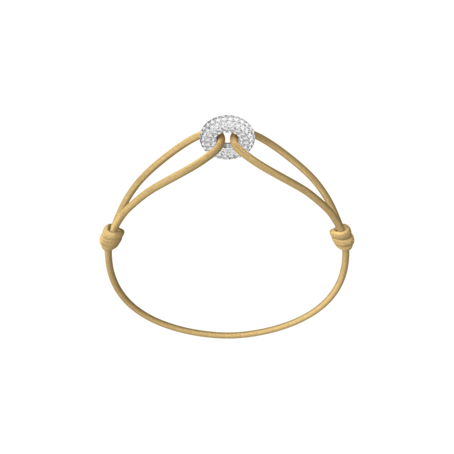 Mini Silver Soho Pavé Cord Bracelet