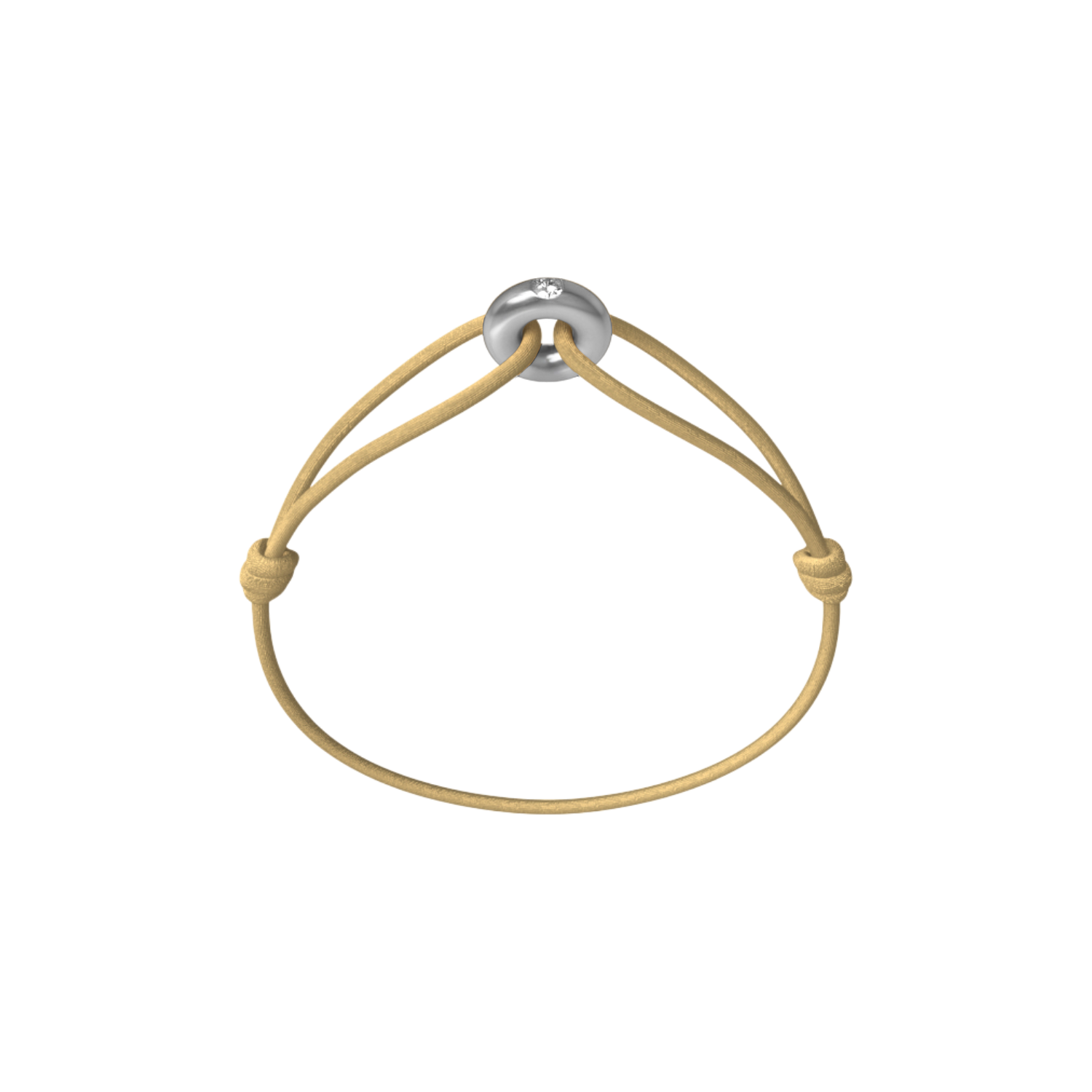 Mini Silver Diamond Cord Bracelet