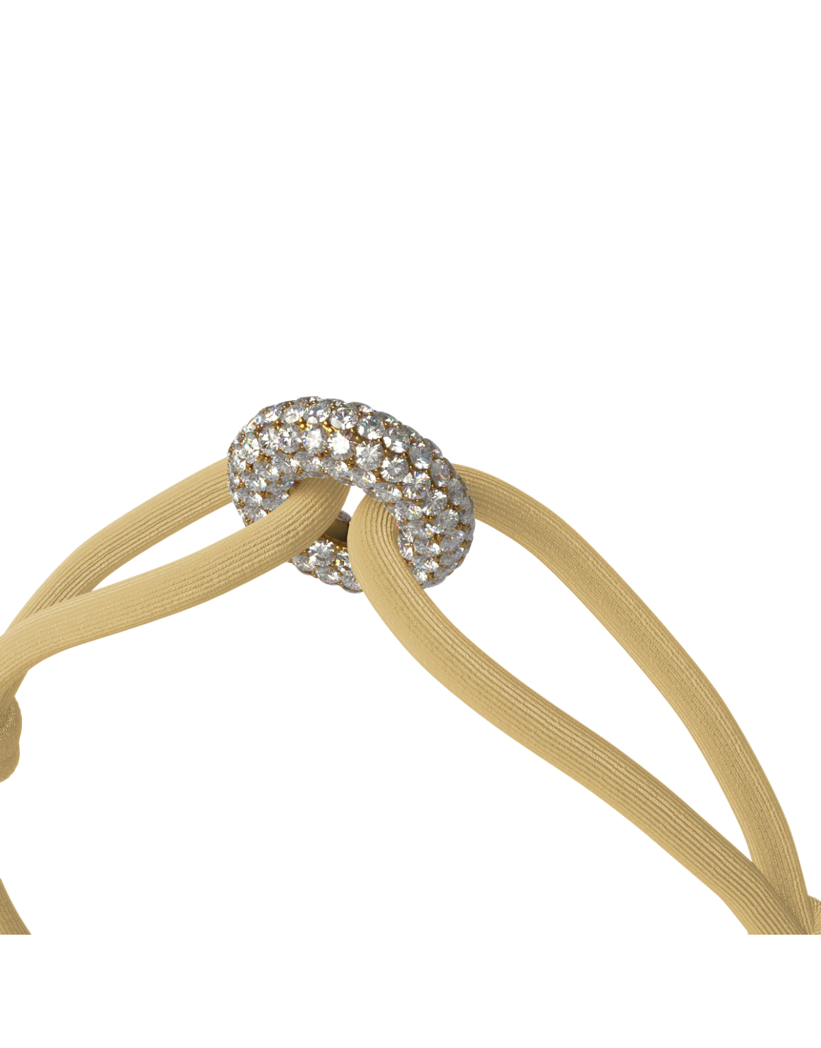 Golden Pave Cord Bracelet with Lab Diamonds