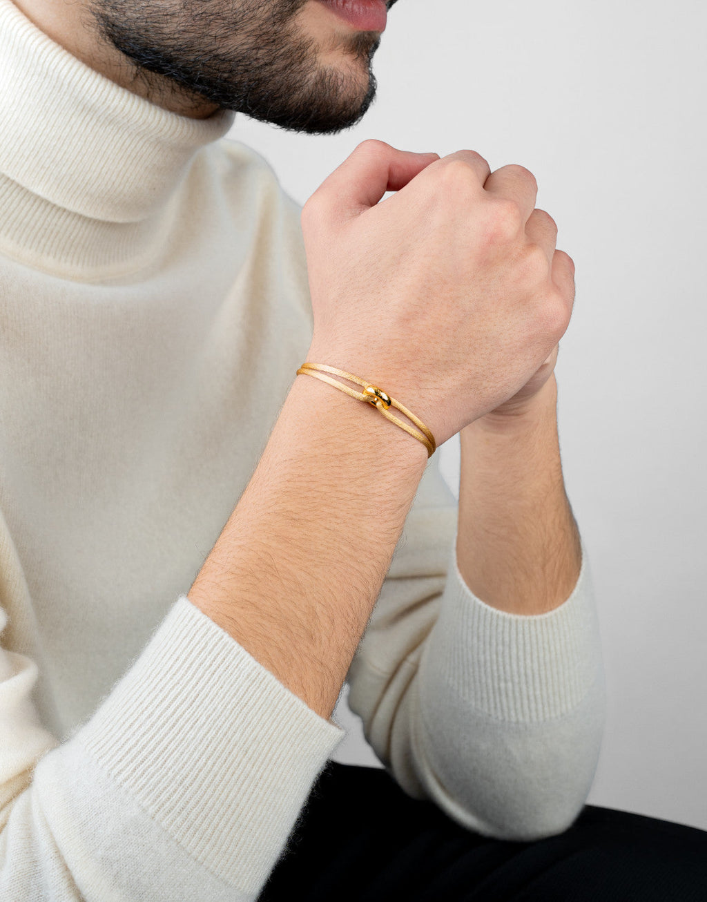 Golden Cord Bracelet Handcrafted in Sterling Silver