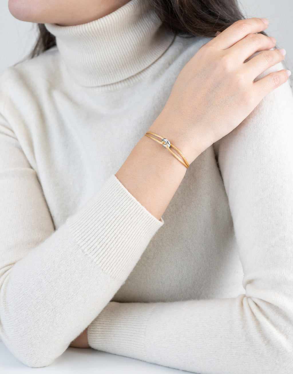 Mini Silver Diamond Cord Bracelet
