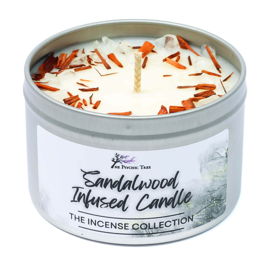 Sandalwood Crystal Infused Scented Candle