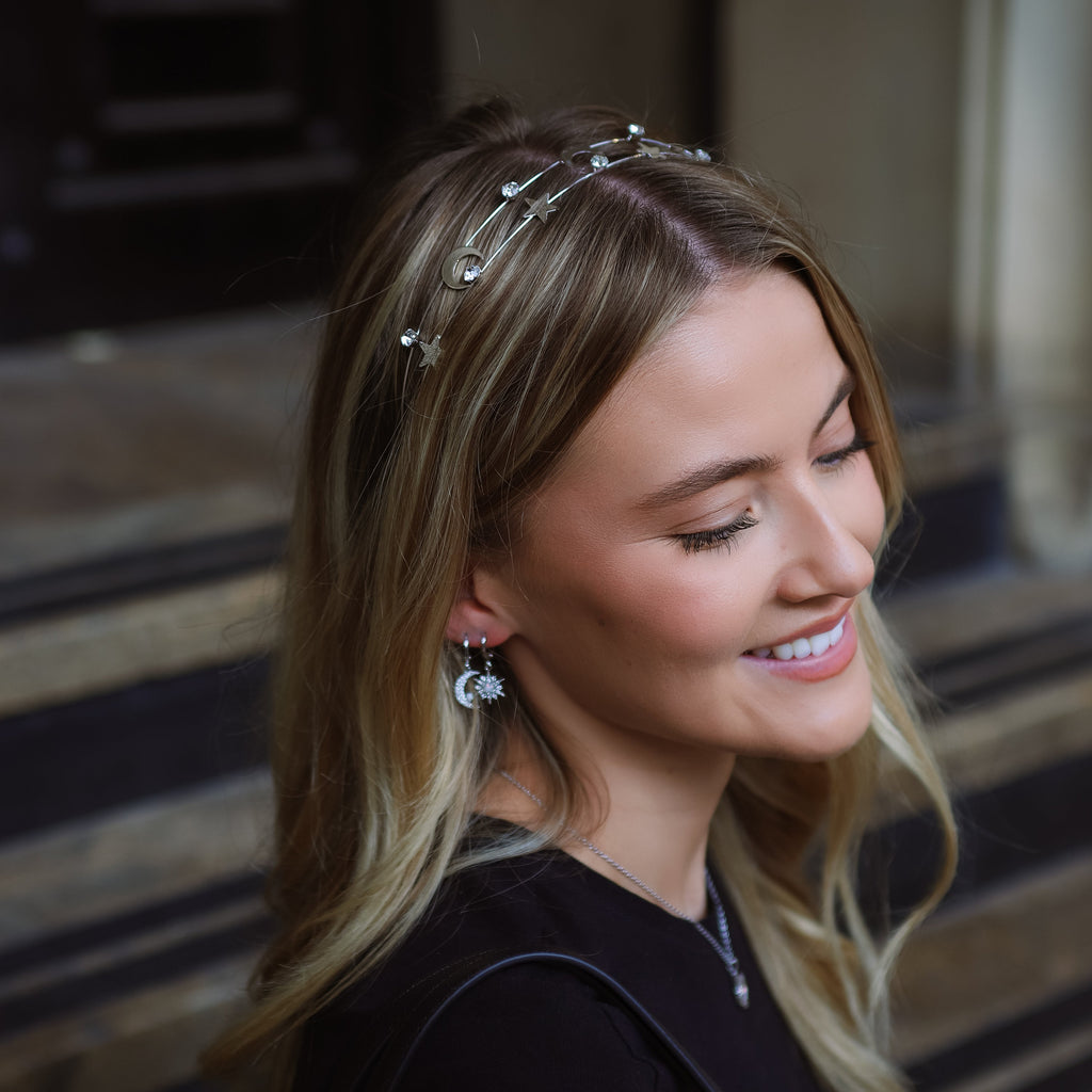 Sasha Moon and Star Headband Silver