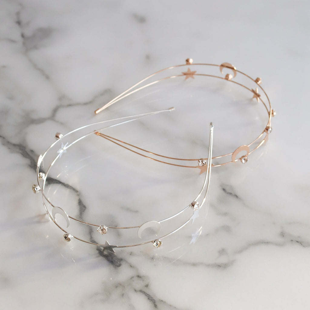 Sasha Moon and Star Headband Silver