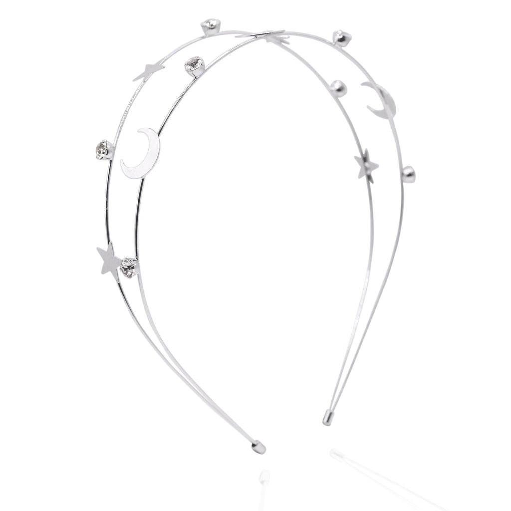 Sasha Moon and Star Headband Silver