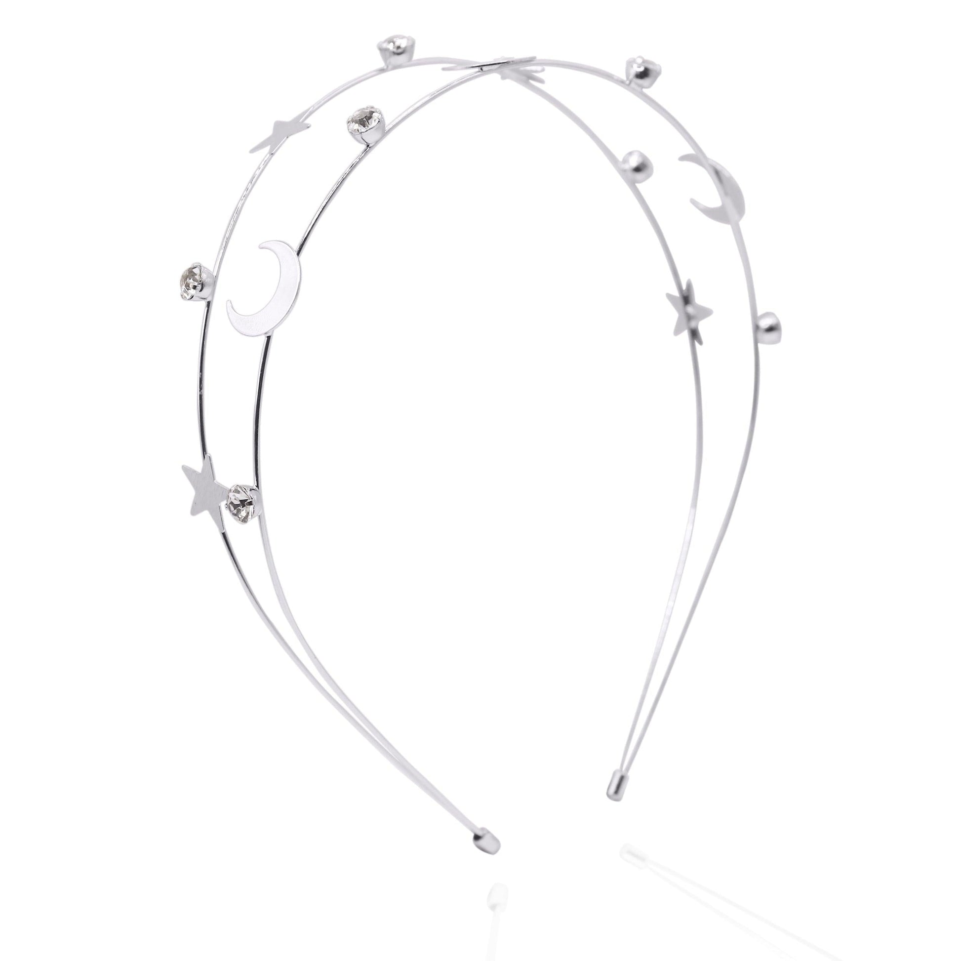 Sasha Moon and Star Headband Silver