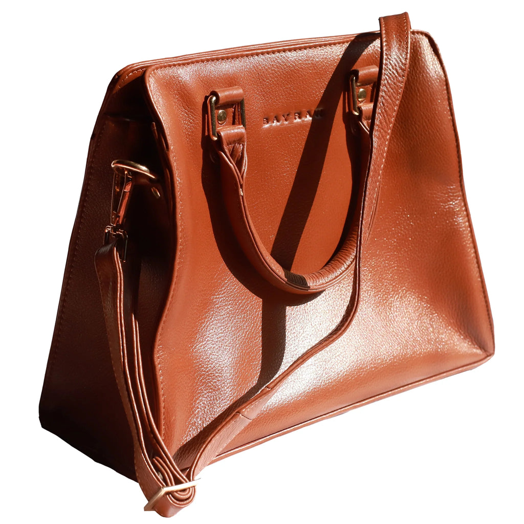 Black Leather Handbag with Adjustable Strap