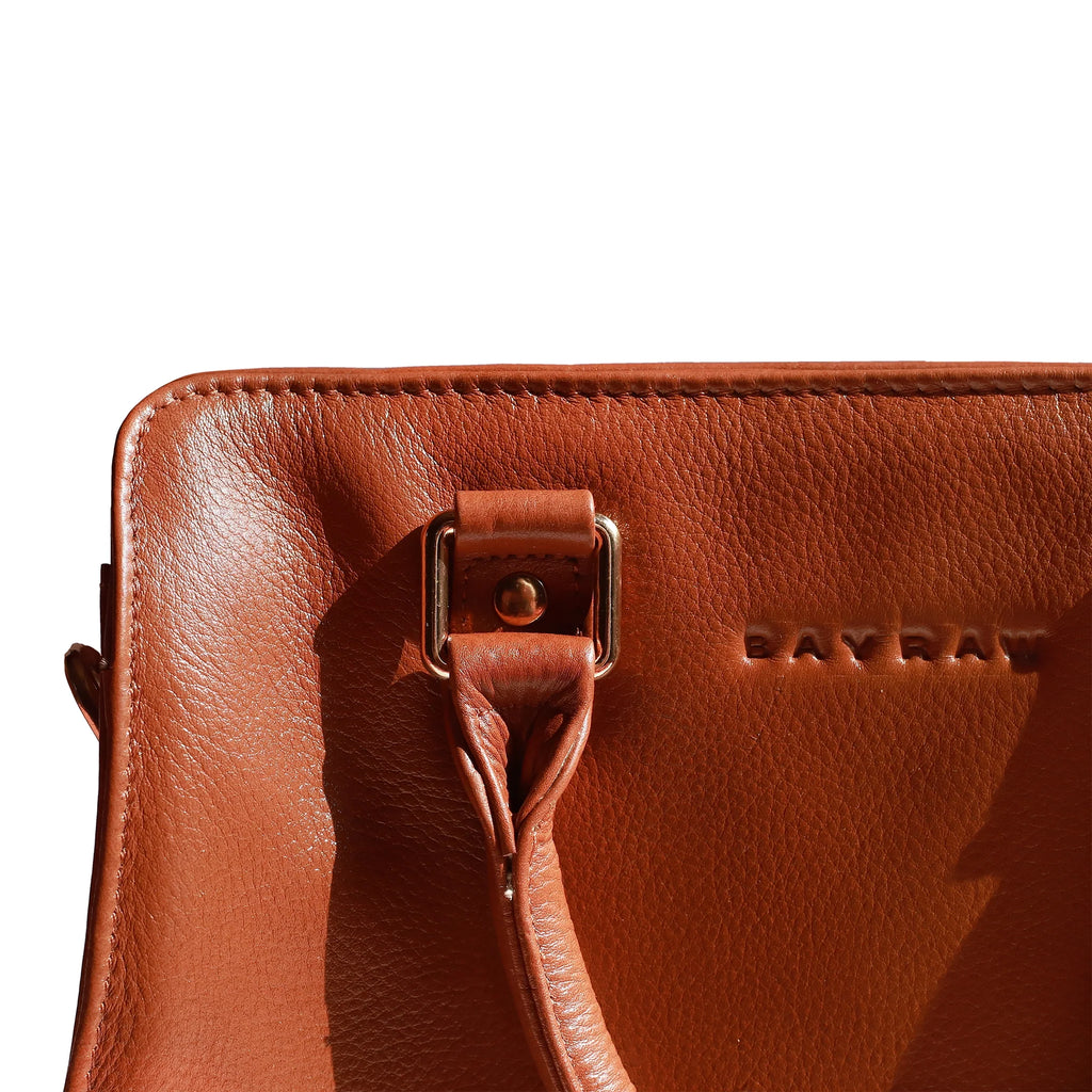Black Leather Handbag with Adjustable Strap