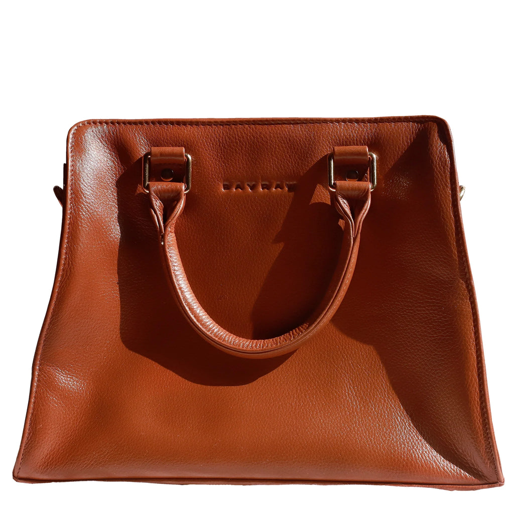 Black Leather Handbag with Adjustable Strap