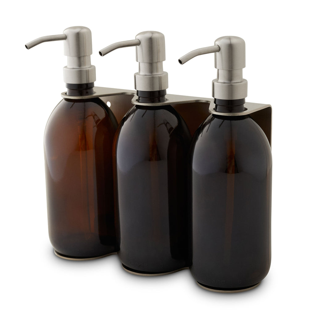 Triple Wall Mounted Soap Dispenser in Nickel