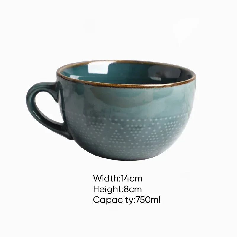 Magu Stoneware Cup with Gold Rim