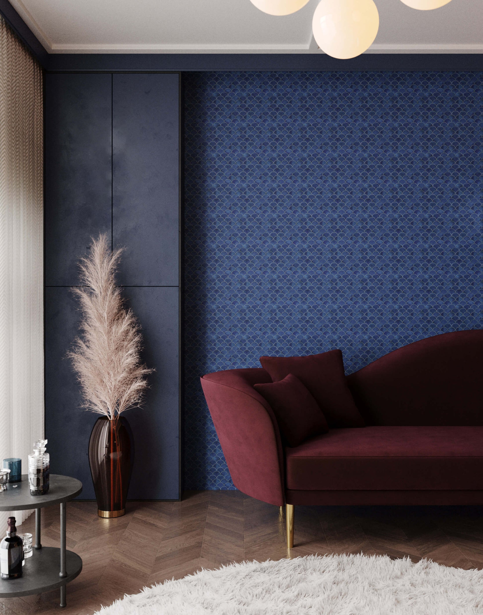 Scallop Art Deco Wallpaper