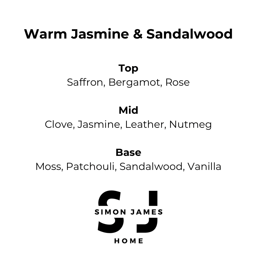 Warm Jasmine and Sandalwood Handmade Soy Wax Candle