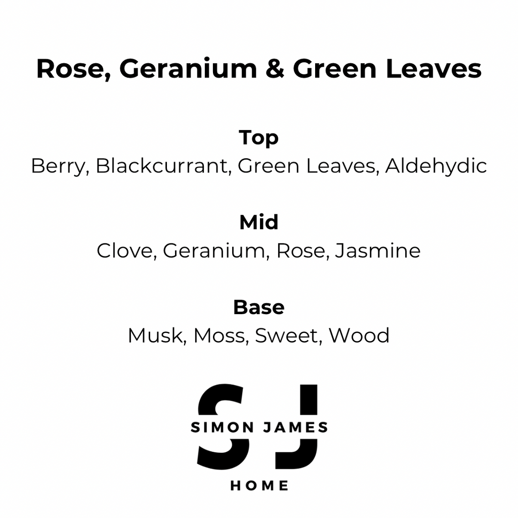 Rose Geranium and Green Leaves Handmade Soy Wax Candle