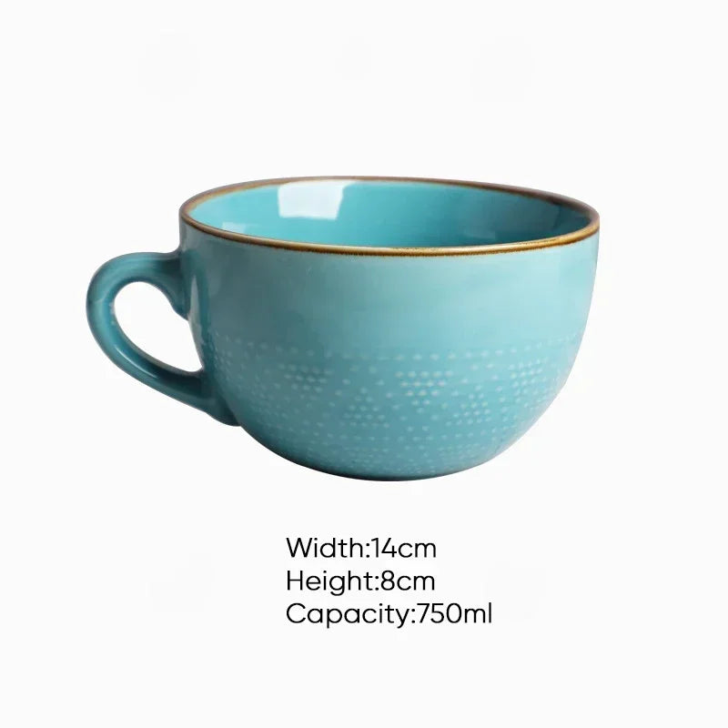 Magu Stoneware Cup with Gold Rim