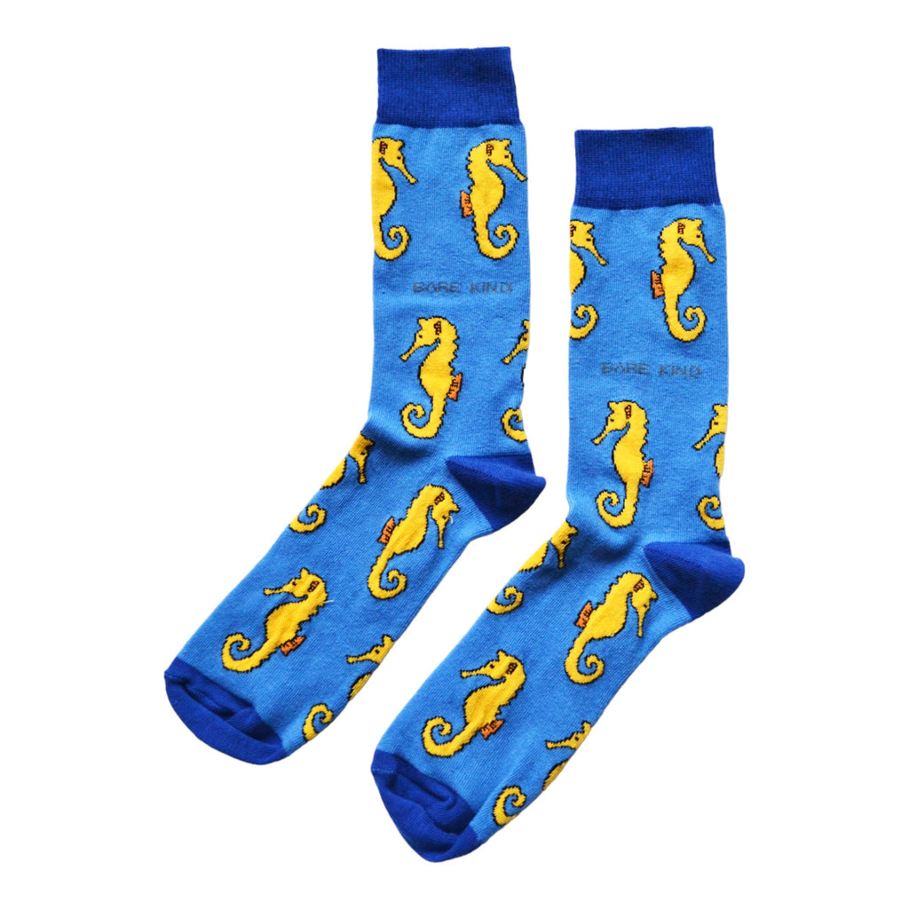 Save the Seahorses Bamboo Socks in Blue
