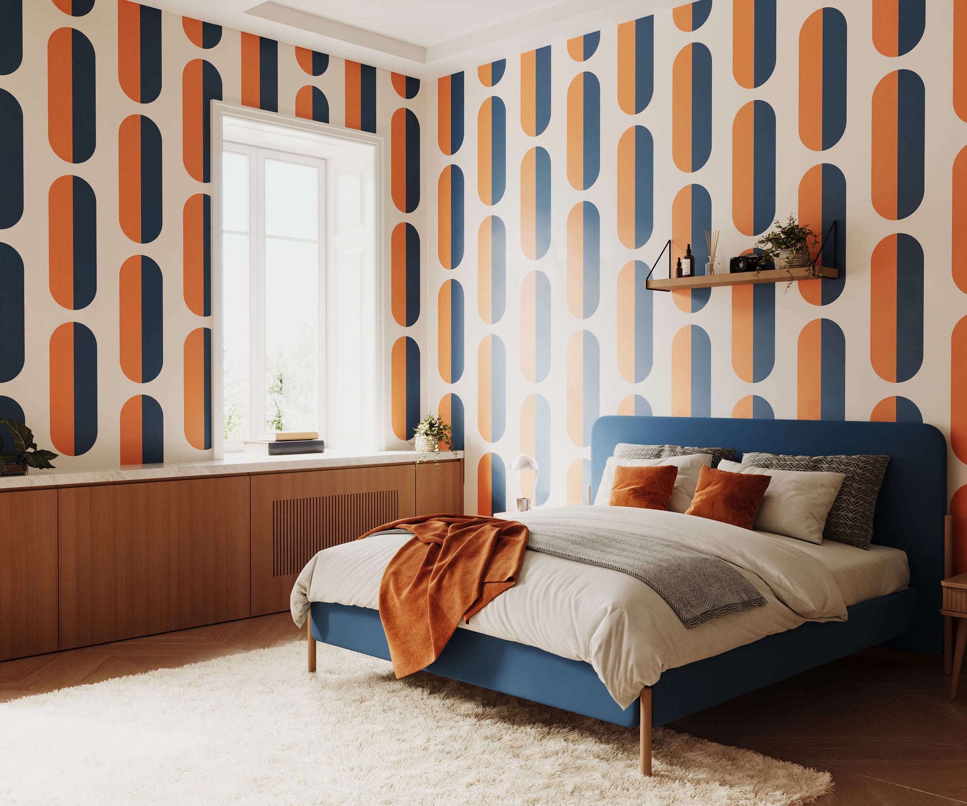 Sherbert Geometric Pill Wallpaper