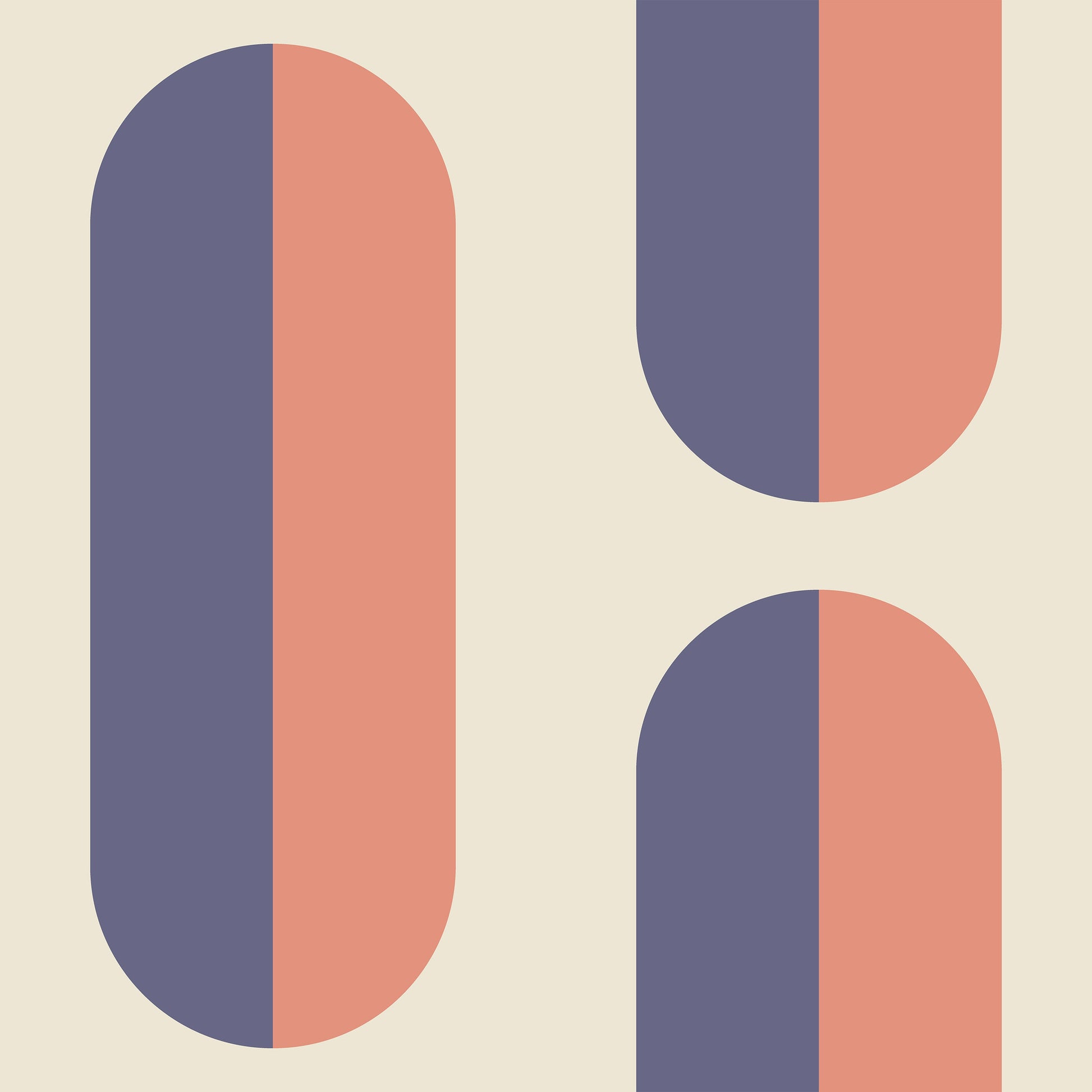 Sherbert Geometric Pill Wallpaper