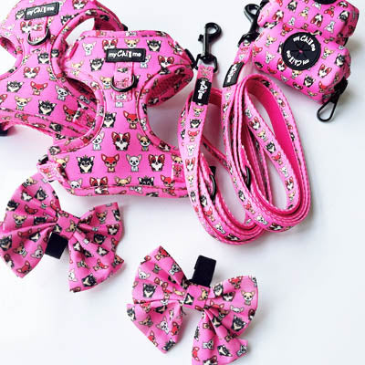 Signature Pink Chihuahua Print Small Dog Harness