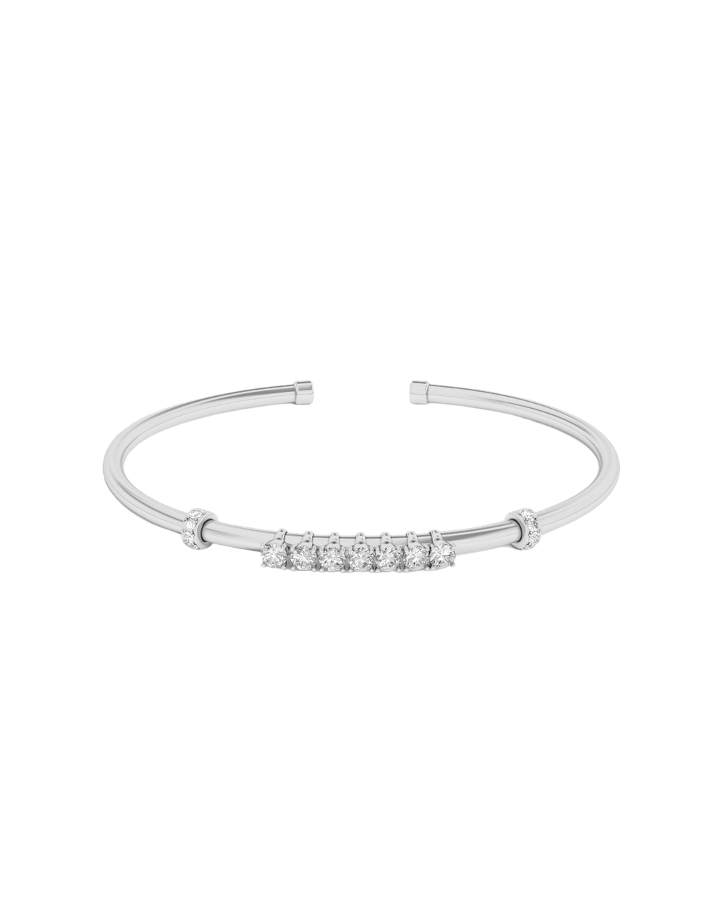 Ballet Bracelet in Sterling Silver and Moissanite