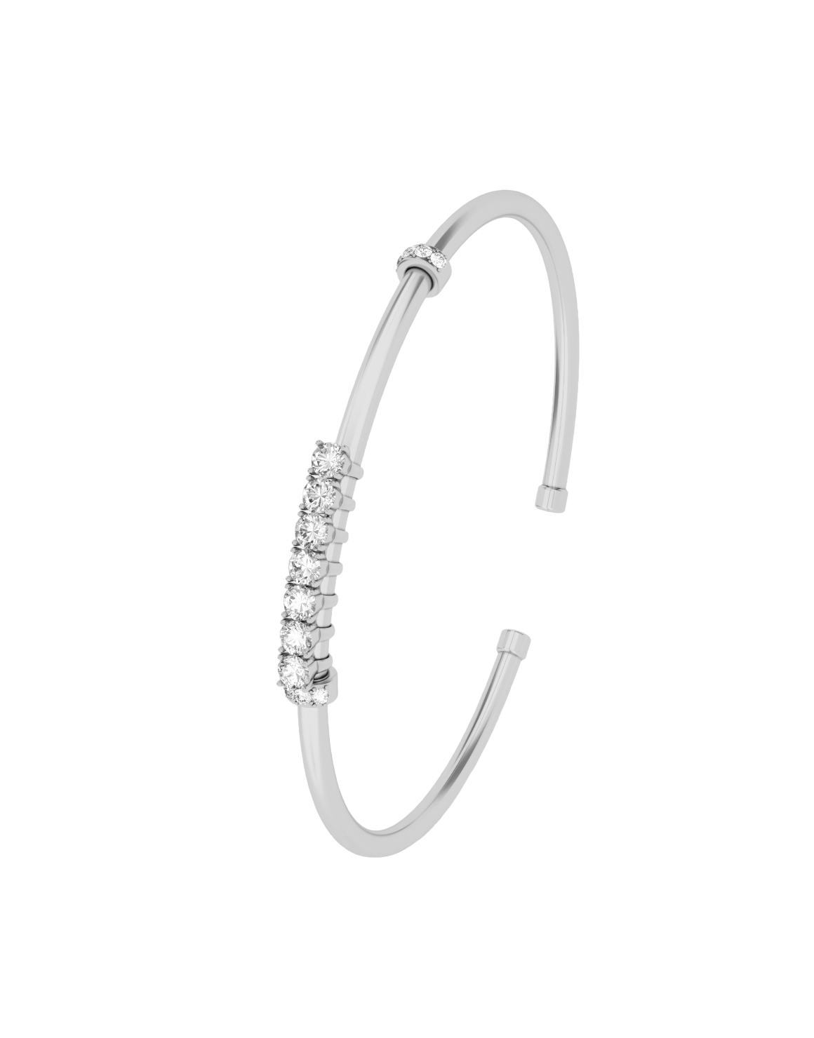 Ballet Bracelet in Sterling Silver and Moissanite