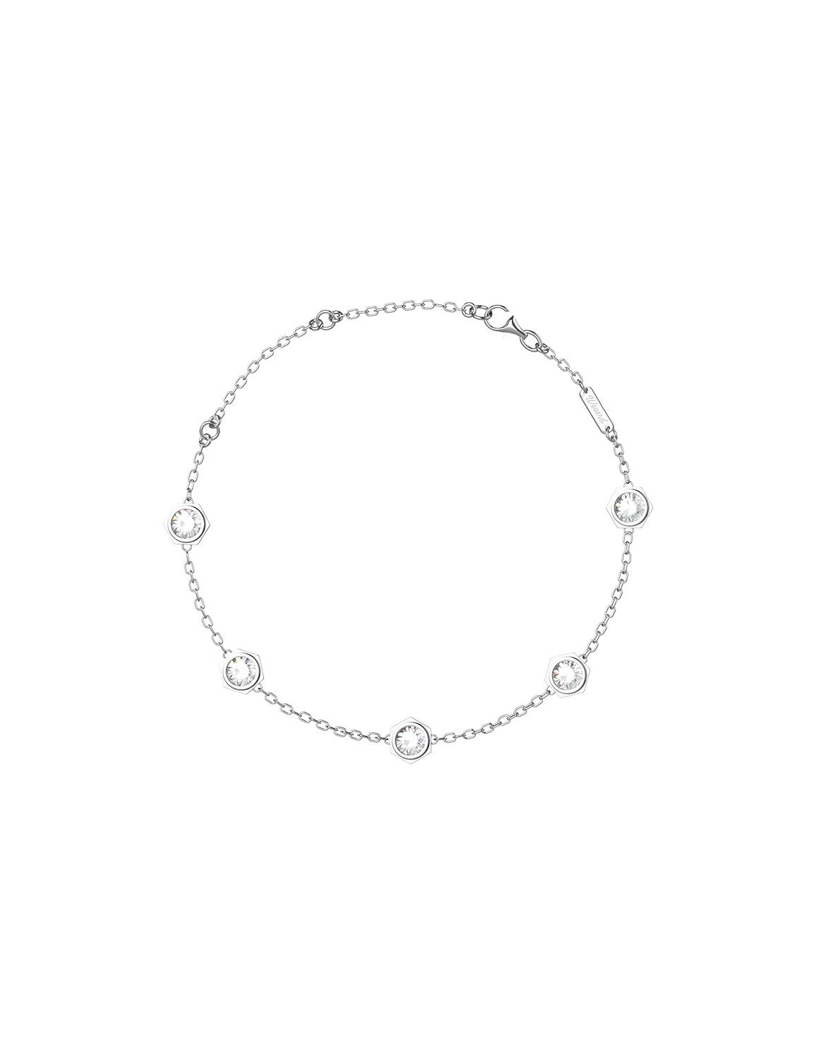 Unity Bracelet with 5 Motifs in Sterling Silver and Gold
