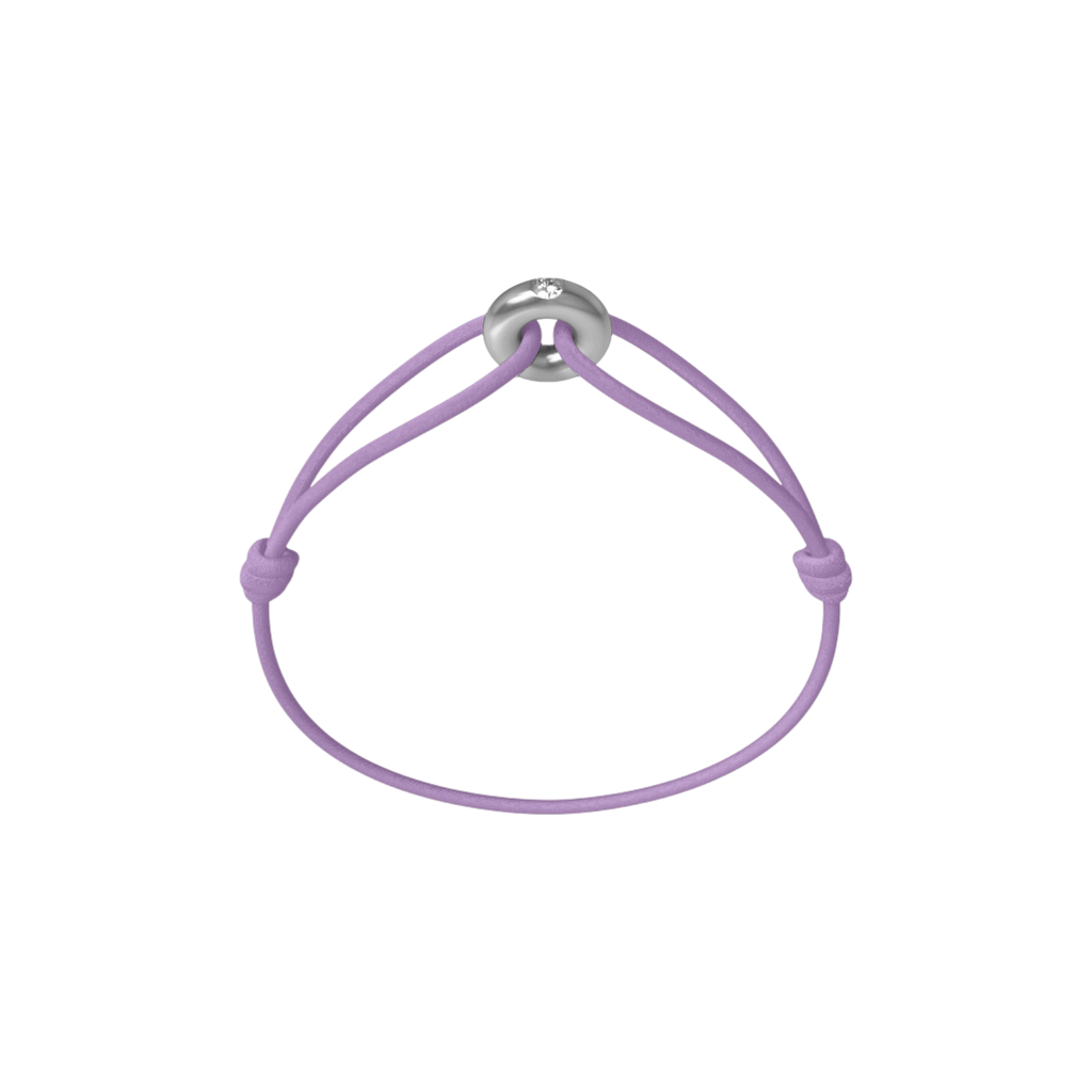 Mini Silver Diamond Cord Bracelet