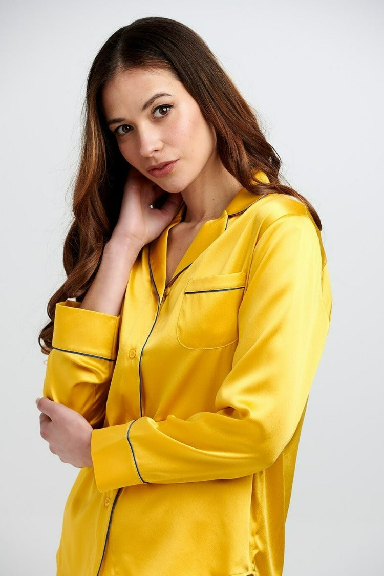 Aurelie Honeybee Silk Pyjama Shirt