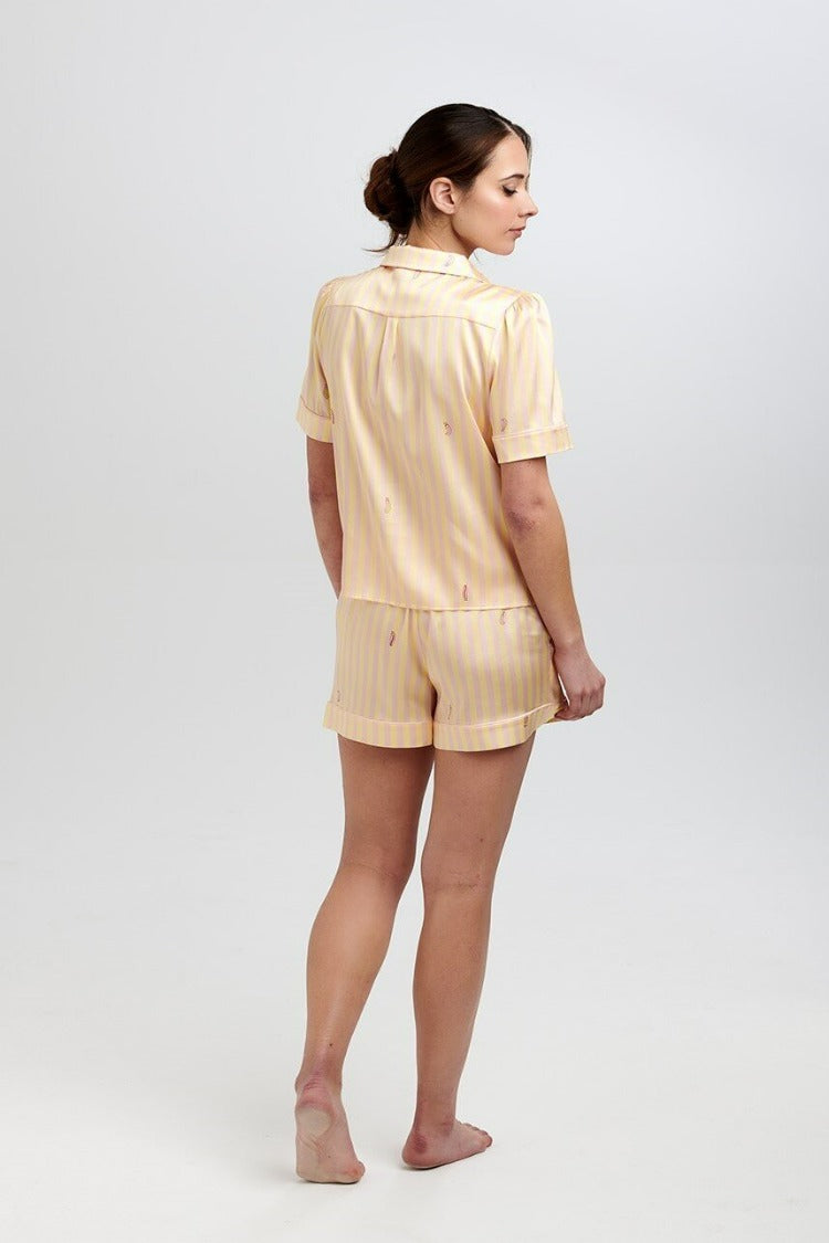 Rosie Lemonade Stripe Silk Shorts
