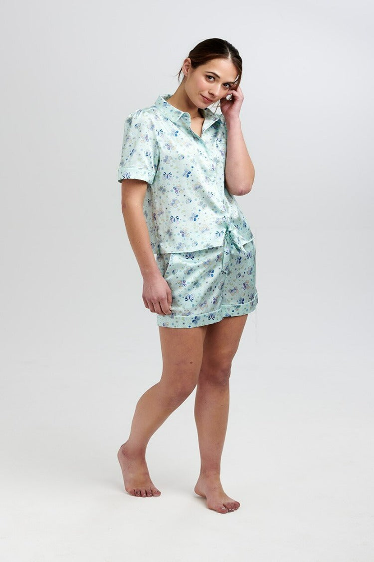 Rosie Glacier Butterfly Silk Shorts