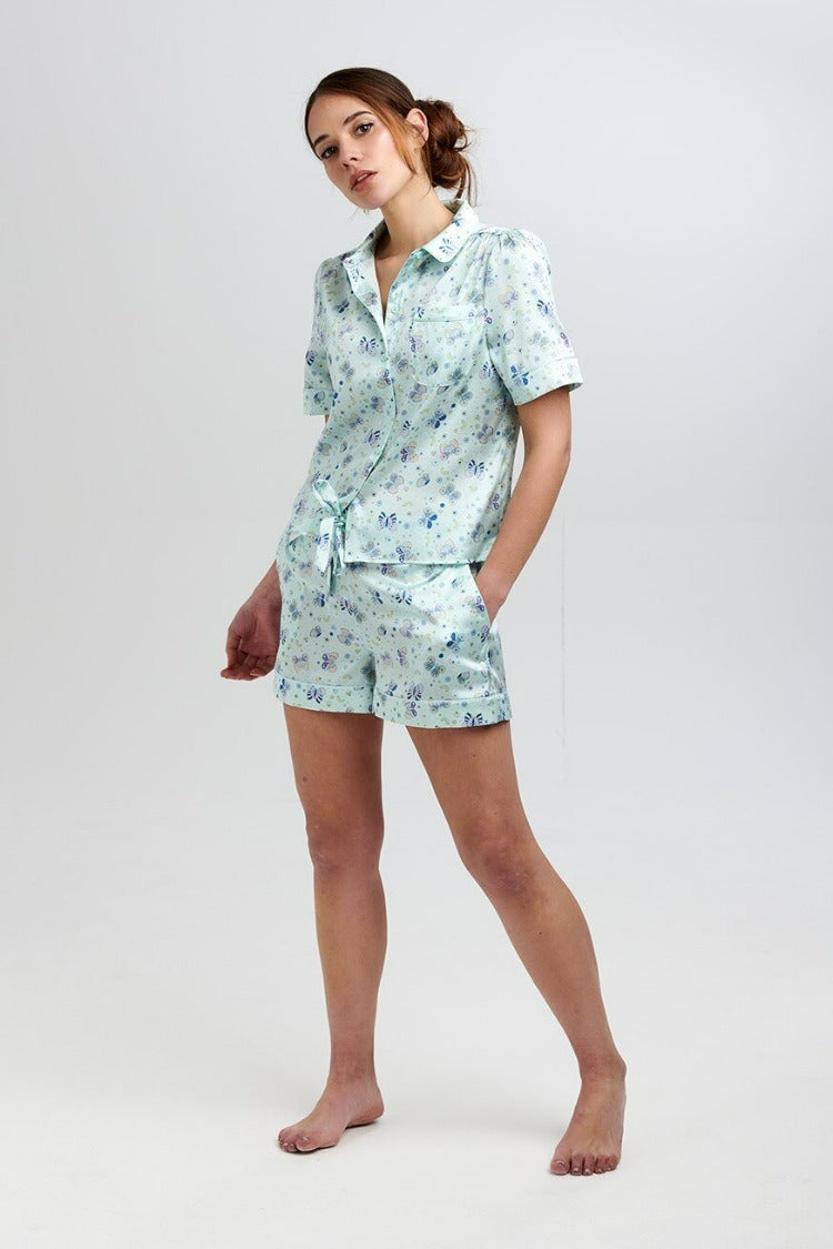 Rosie Glacier Butterfly Silk Shorts